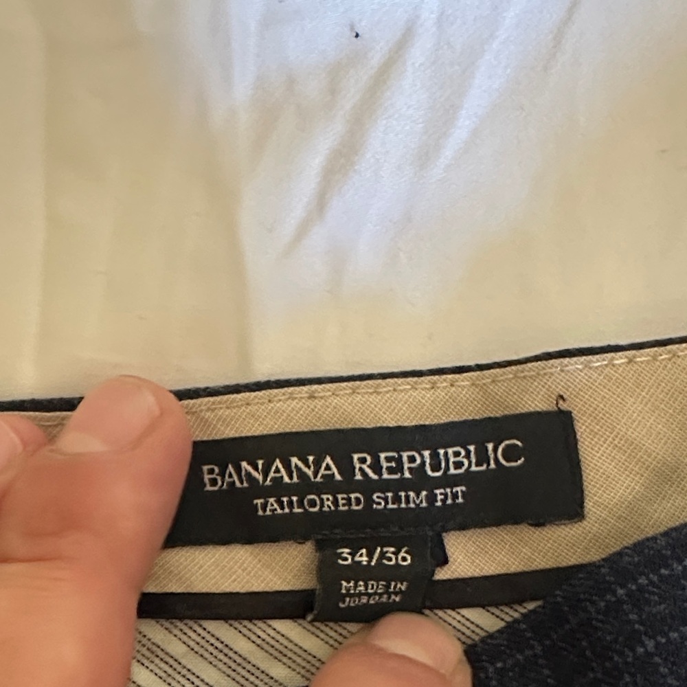 Banana Republic Tailored Slim Fit Dress Pants - Blue